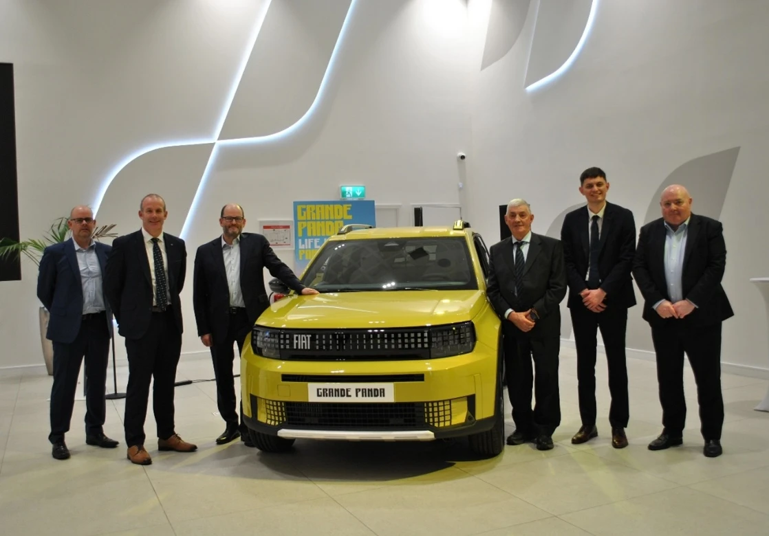 The team with Gowan Motors representatives announcing their Fiat franchise
